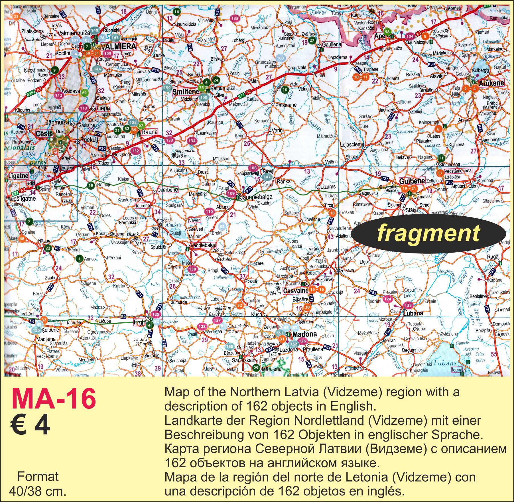 Map of Vidzeme Latvia